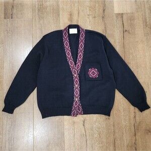 Vtg Pendleton Wool Geometric Western Cardigan L Ranch Southwest Heritage 90s USA